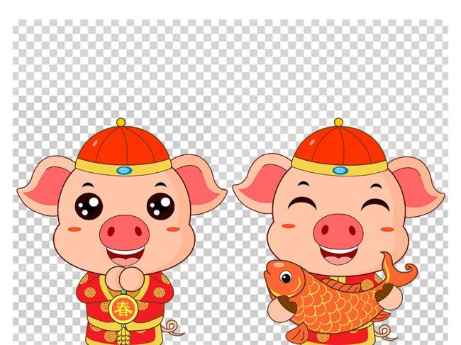 2019猪年春节卡通背景图案