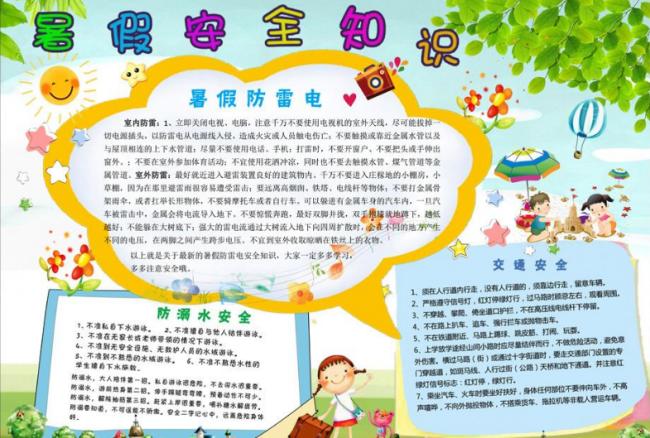 安全知识手抄报图片 
