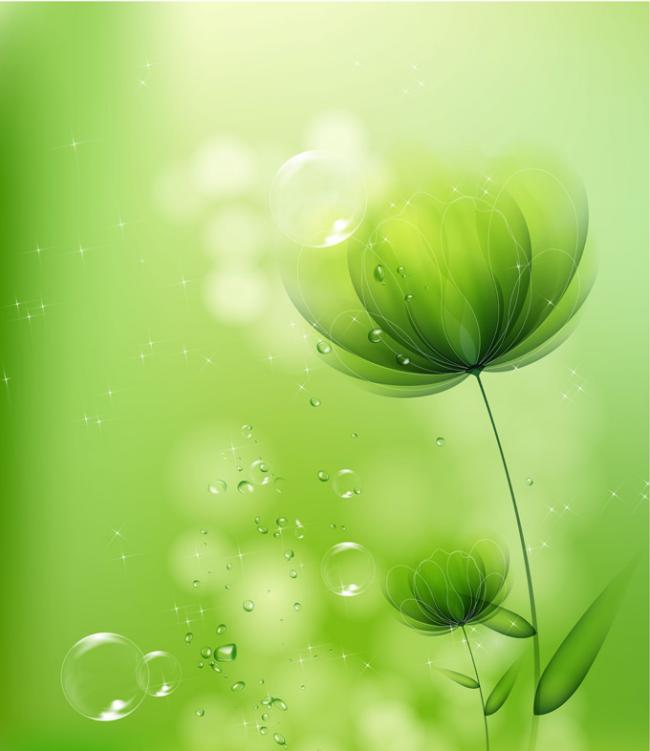 淡雅花草绿色背景图片