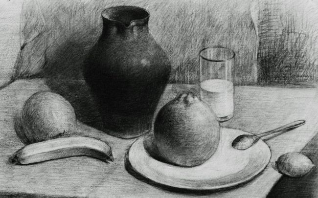 静物素描图片 