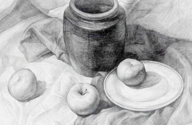 静物素描图片 