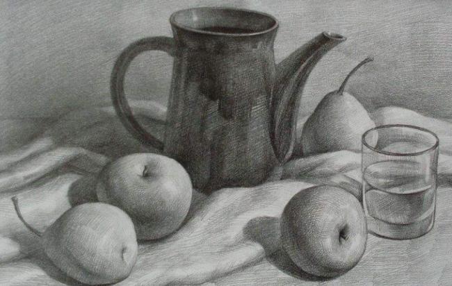 静物素描图片 