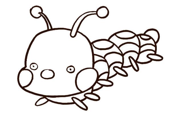 趣味小毛毛虫简笔画