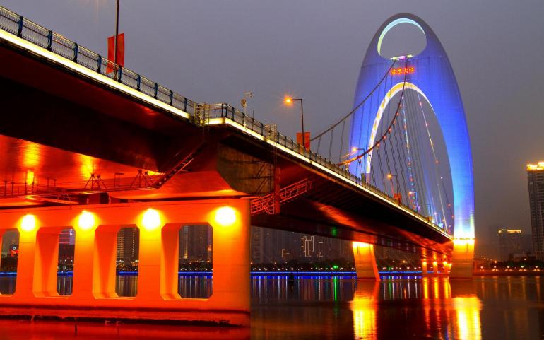 广州亚运村建筑夜景图片