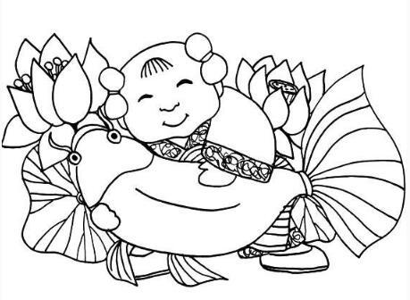 卡通年画娃娃简笔画