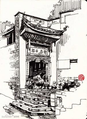 风景速写图片
