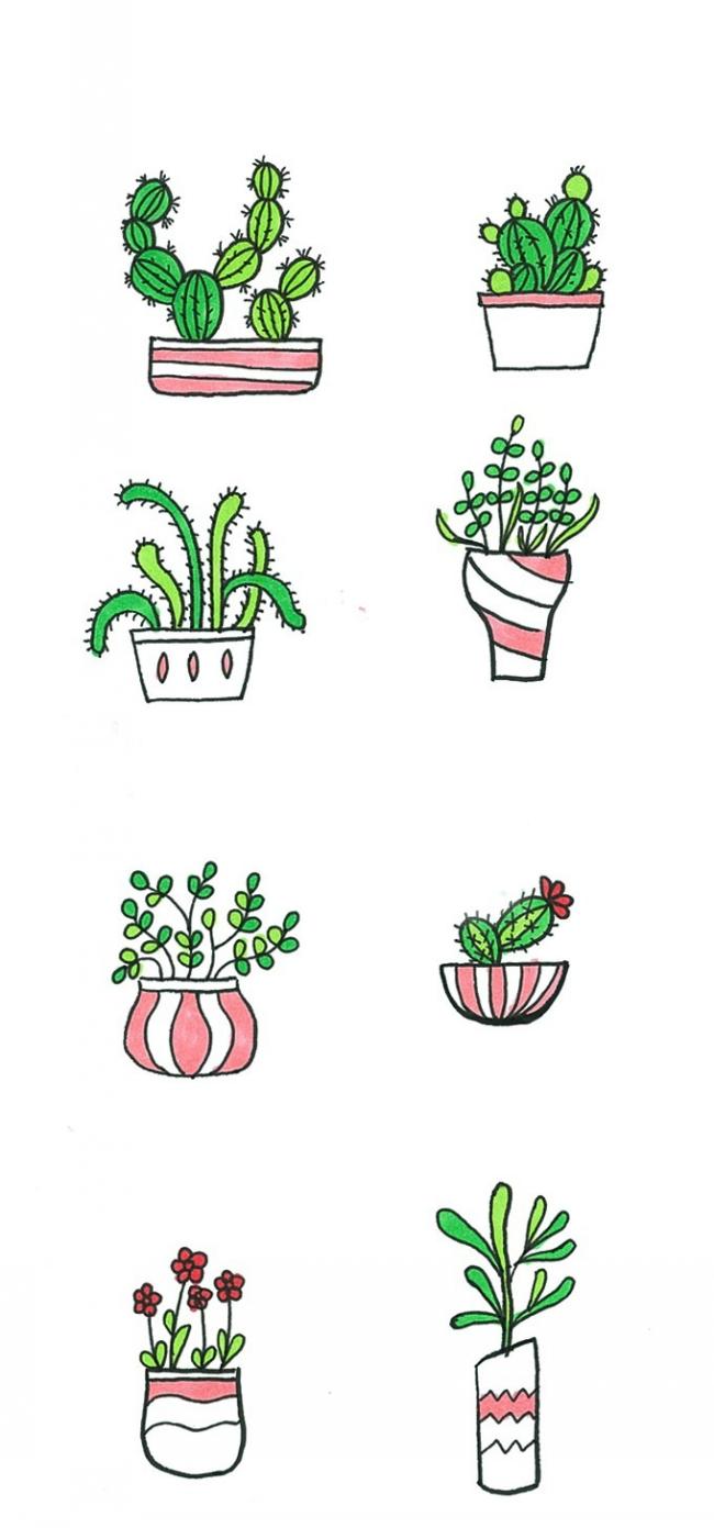 植物简单手绘图案
