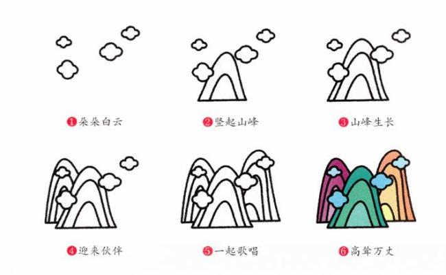高山简笔画图片