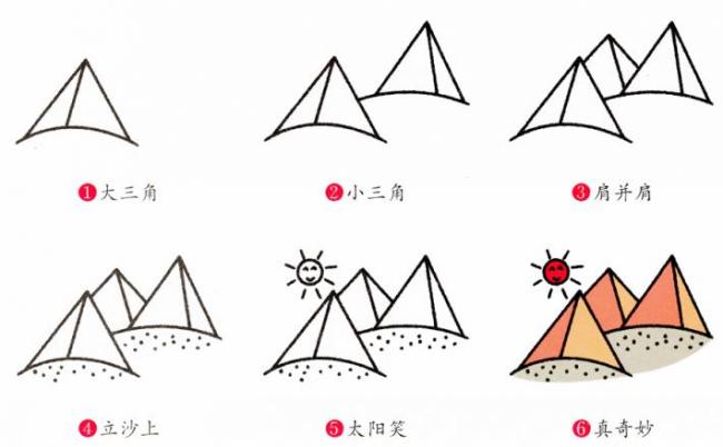 金字塔简笔画图片