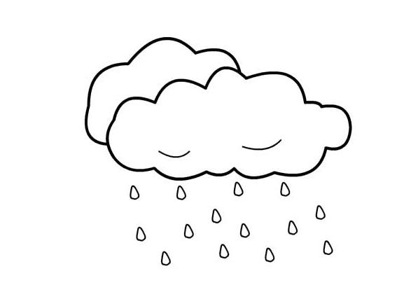 云朵简笔画图片-下雨的云