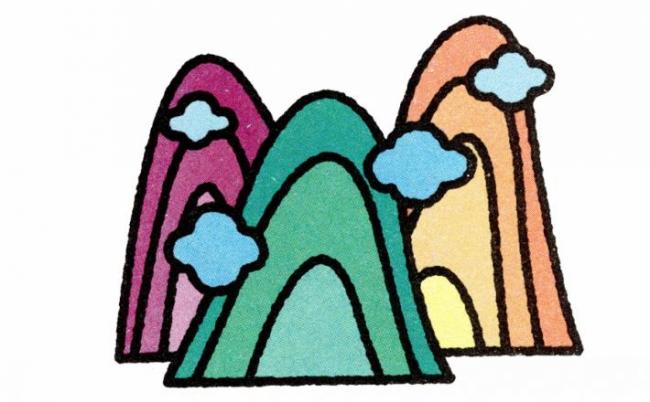 高山简笔画图片