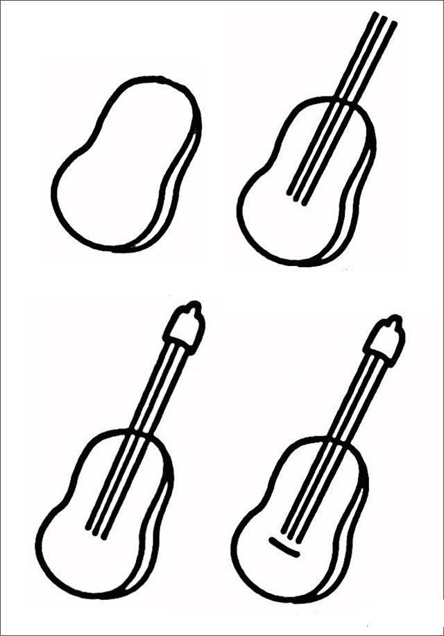 吉他简笔画 吉他图片简笔画