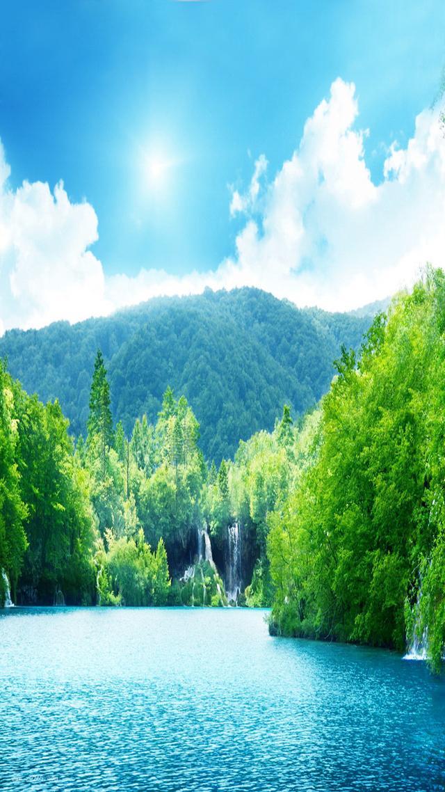 高山流水背景图片