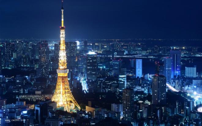 夜色迷人的东京铁塔背景图片