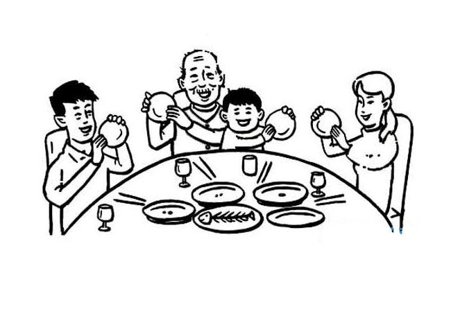 光盘行动简笔画