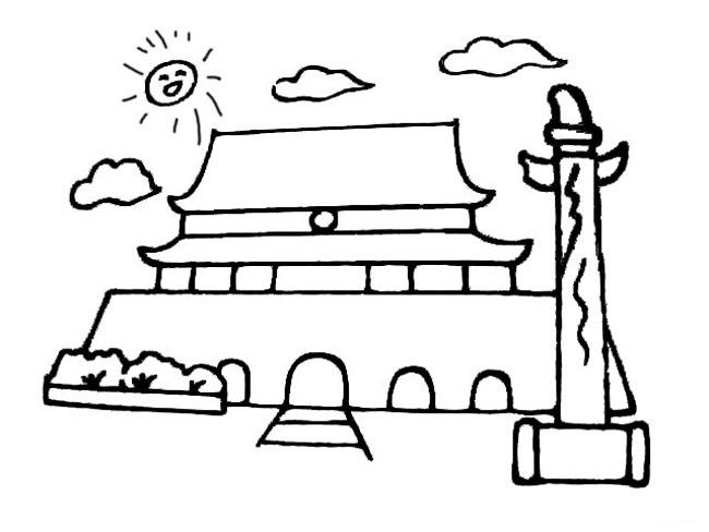 天安门简笔画图片集锦