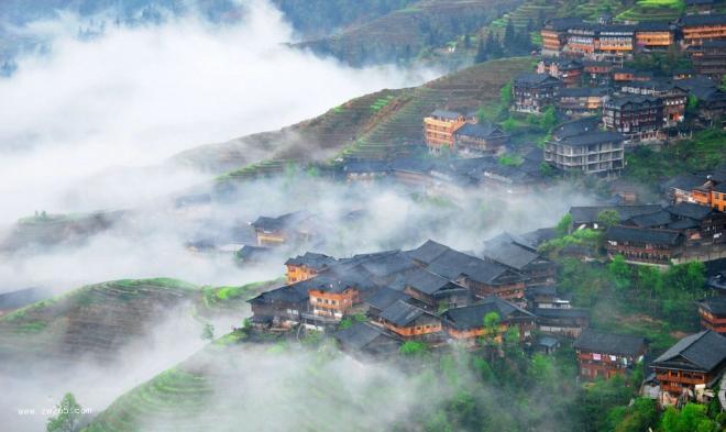 自然风光梯田背景图片