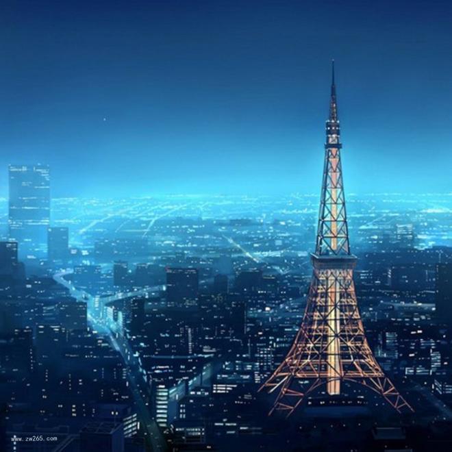夜色迷人的东京铁塔背景图片