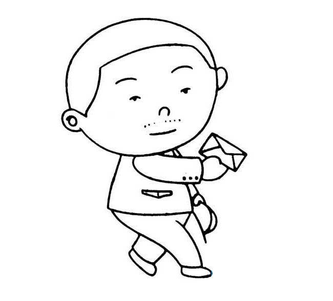 送信邮递员邮差简笔画图片