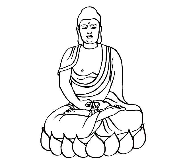 如来佛祖简笔画图片