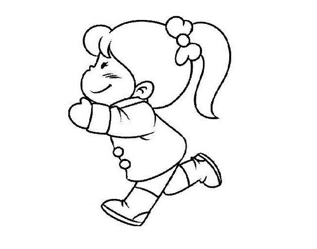 奔跑的小女孩简笔画图片