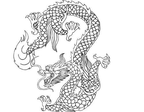 龙简笔画图片-腾云的龙