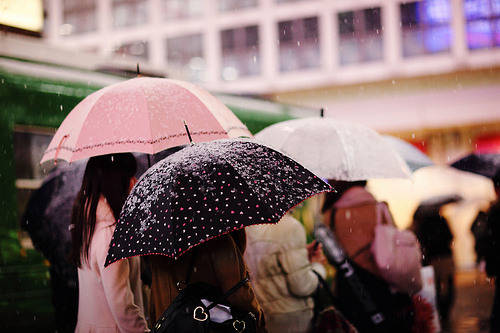 下雨天雨伞唯美图片
