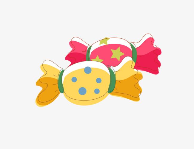 卡通手绘彩色的糖果