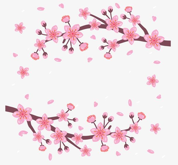卡通手绘樱花梅花装饰