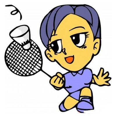 打羽毛球人物简笔画图片