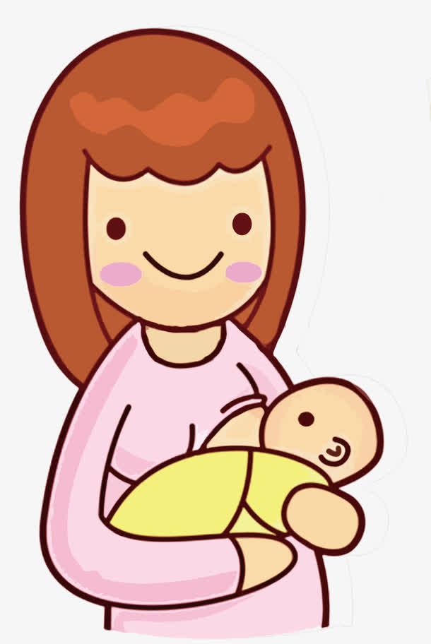 关键词:卡通母乳喂养，宝宝新生儿新手妈妈ai矢量