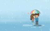 下雨天的可爱卡通图片