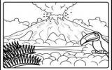 火山喷发风景简笔画