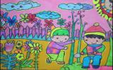 小学生植树节图画
