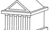 雅典标志建筑帕特农神庙简笔画