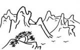 大山山峰风景简笔画图片
