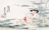 古代美女水墨画