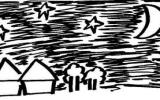 夜晚星空风景简笔画图片